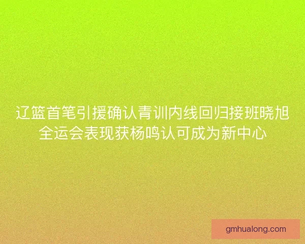 辽篮首笔引援确认青训内线回归接班晓旭全运会表现获杨鸣认可成为新中心